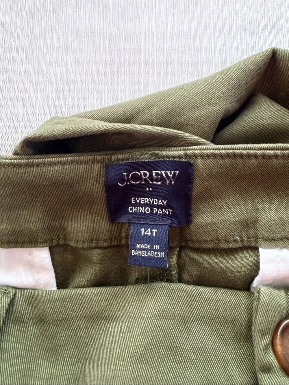 J.Crew Olive Green Everyday Chino Pants Tall Size 14T